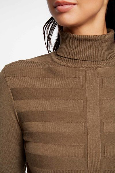 Jersey manga larga cuello de tortuga verde oscuro mujer
