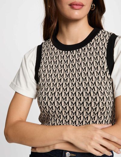 Jersey sin mangas estampado arena mujer