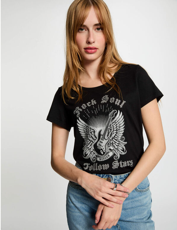 camiseta con mensaje negro mujer Camiseta con mensaje negro mujer