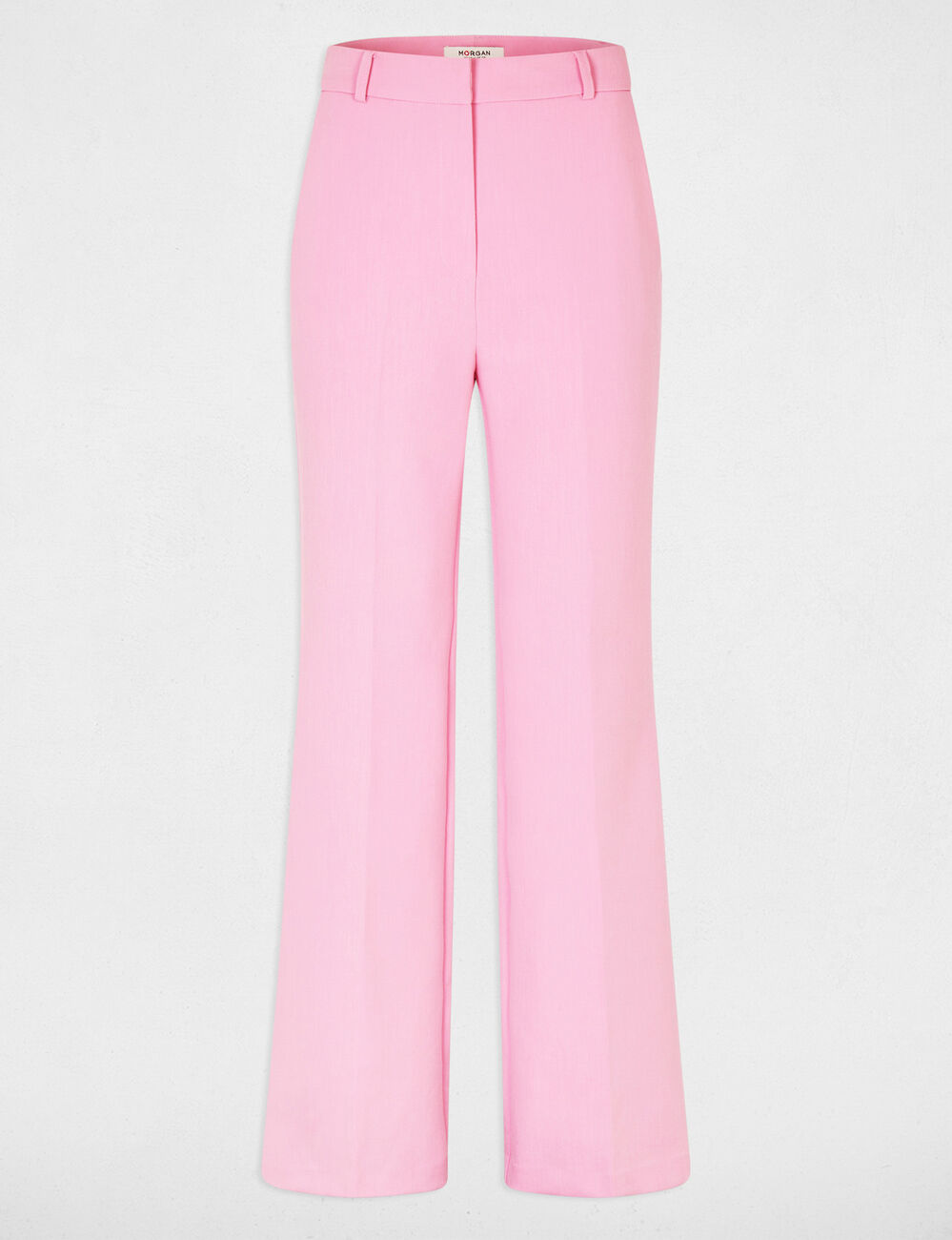 Pantal&oacute;n flare de tiro alto rosa claro mujer
