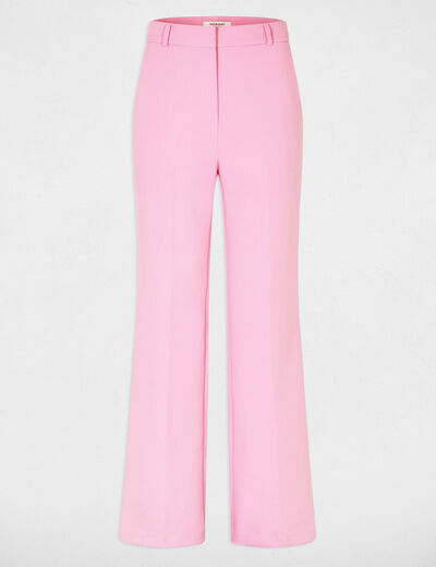 Pantal&oacute;n flare de tiro alto rosa claro mujer