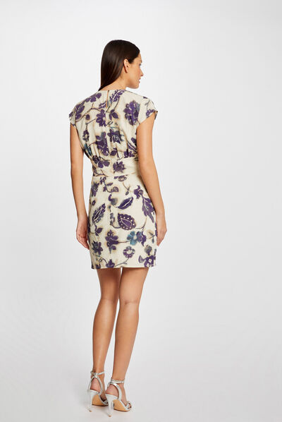 Vestido ajustado estampado floral multicolor mujer