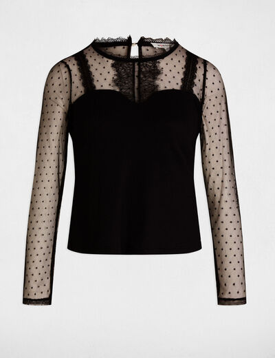 Camiseta manga larga negro mujer