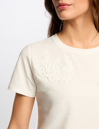 Camiseta manga corta blanco mujer