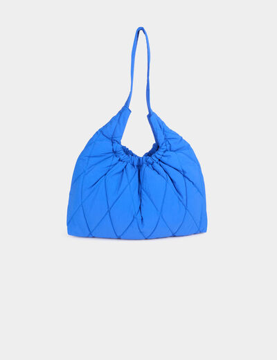 Bolso de hombro acolchado azul mujer