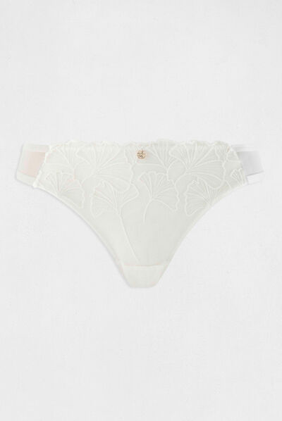 Slip de encaje marfil mujer