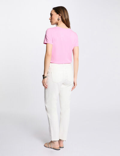 Camiseta con mensaje rosa mujer