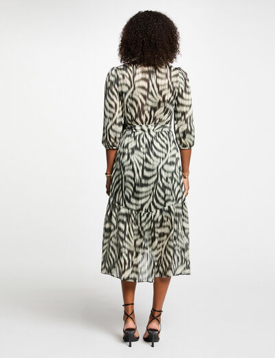 Vestido midi estampado multicolor mujer