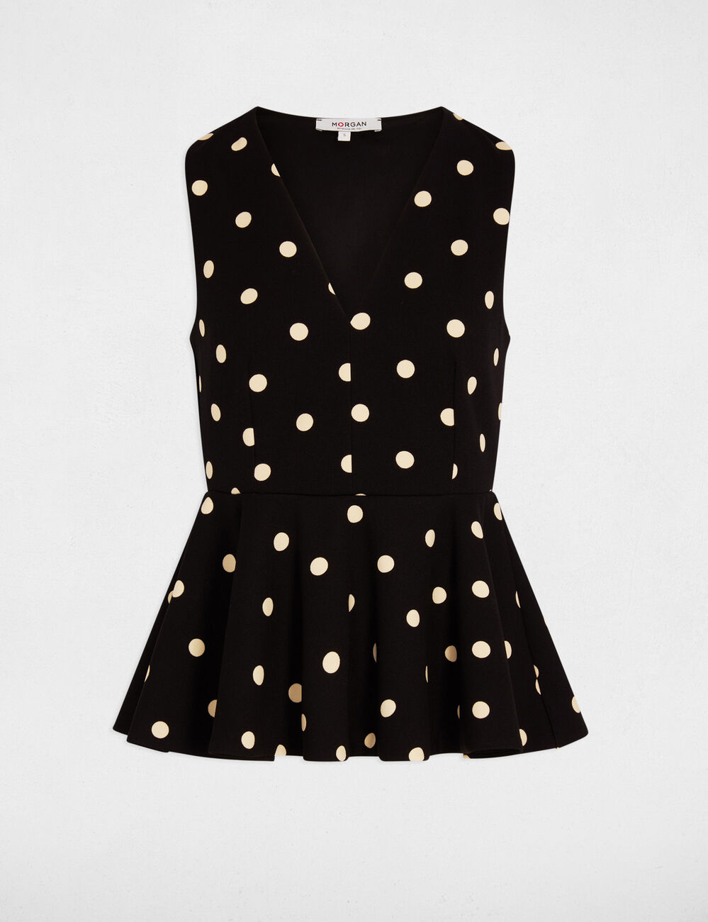 Top ajustado cuello v blanco mujer