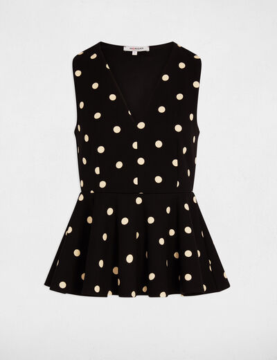Top ajustado cuello v blanco mujer