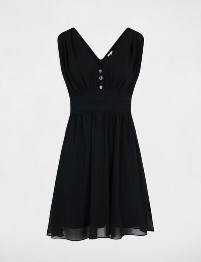 Vestido corto acampanado azul marino mujer