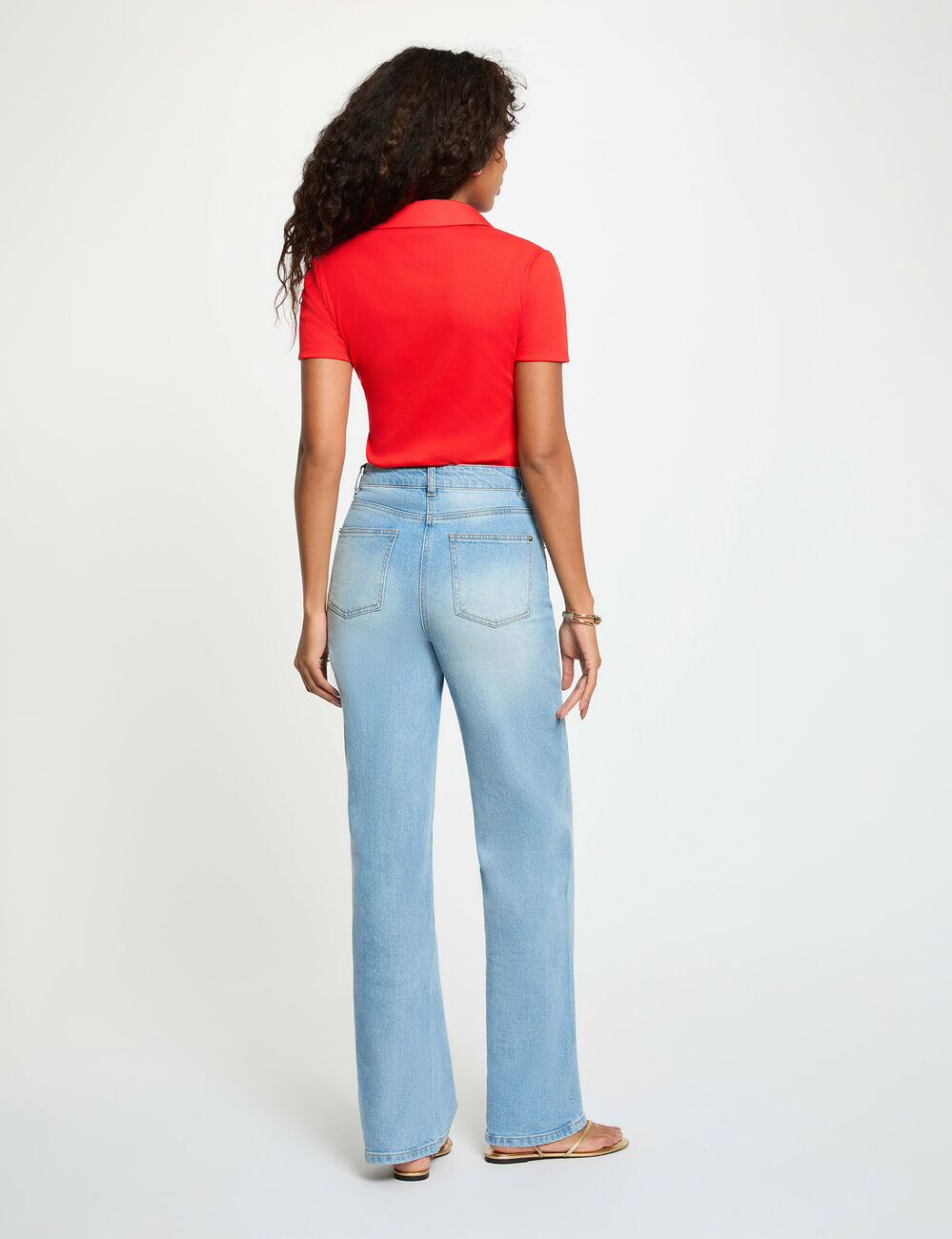 Camiseta manga corta rojo vivo mujer