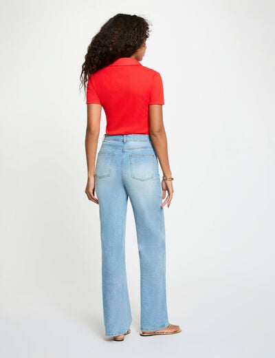 Camiseta manga corta rojo vivo mujer