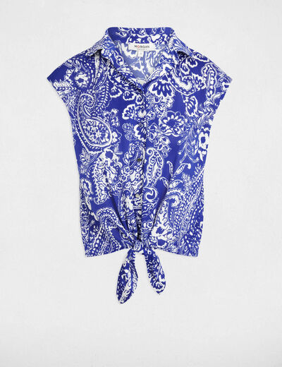 Camisa manga corta multicolor mujer