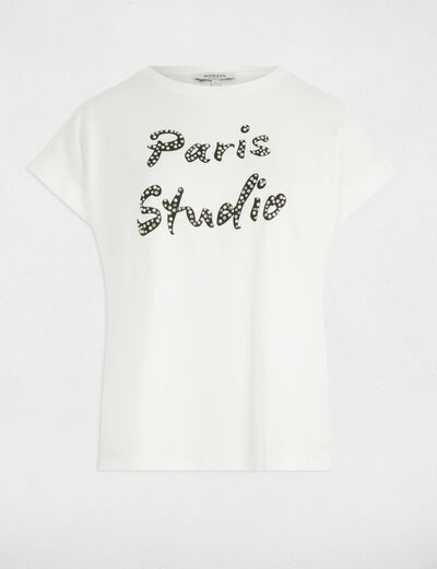 Camiseta con mensaje blanco mujer