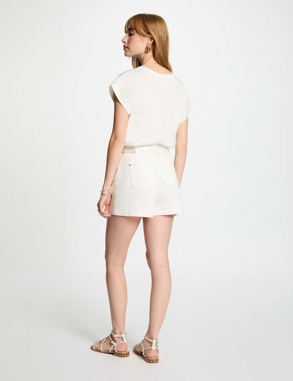 Camiseta con mensaje blanco mujer