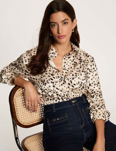 Camisa entallada multicolor mujer