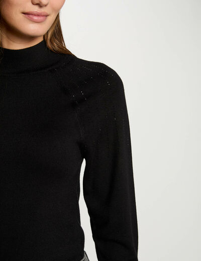 Jersey con cuello alto negro mujer