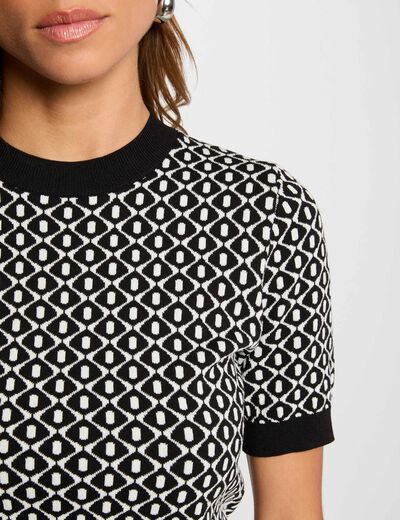 Jersey cuello redondo negro mujer