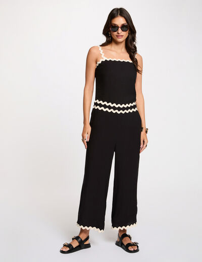 Top ajustado negro mujer