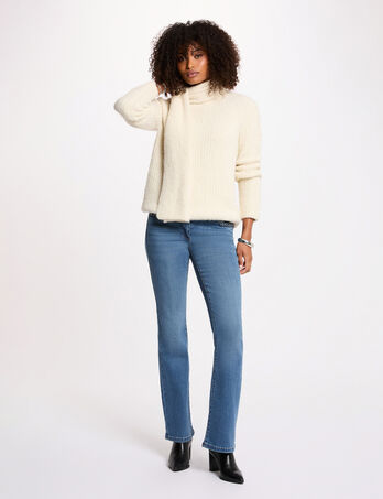 Vaquero bootcut trenzado denim stone mujer