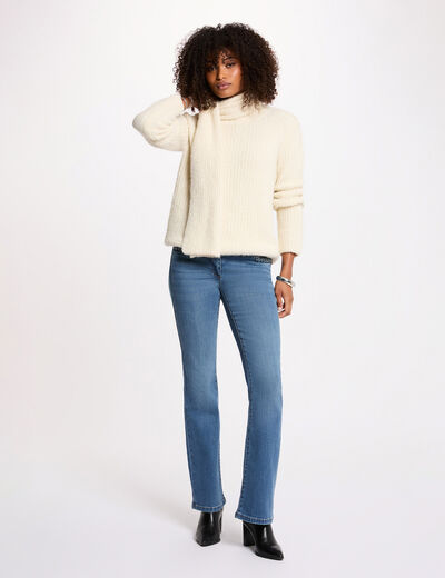 Vaquero bootcut trenzado denim stone mujer