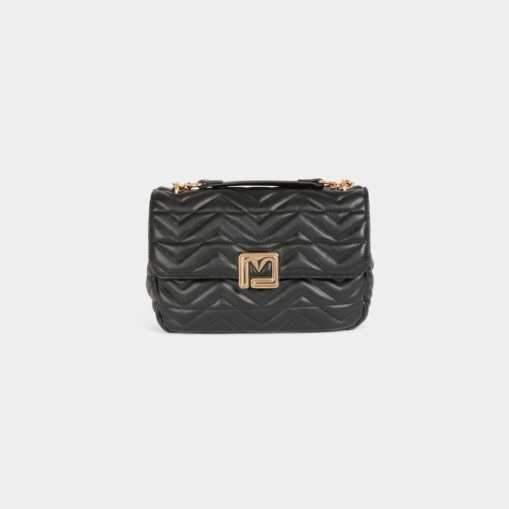 Bolso acolchado hebilla M negro mujer