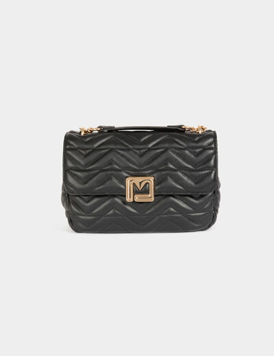 Bolso acolchado hebilla M negro mujer