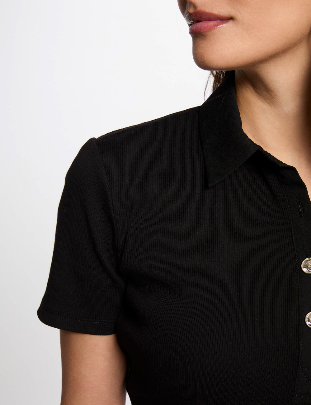 Camiseta manga corta negro mujer