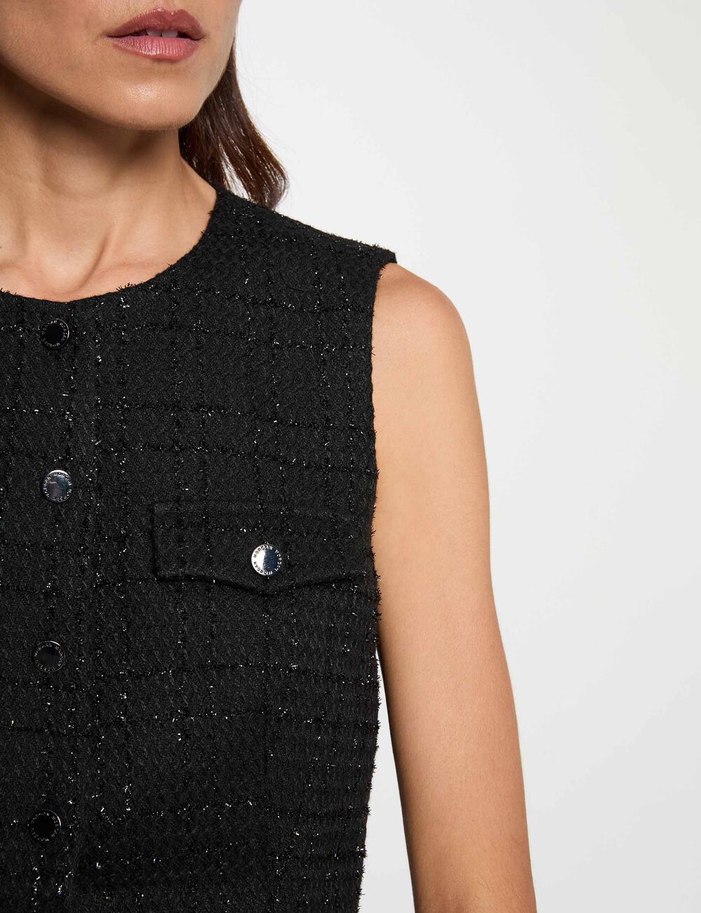 Camisa sin mangas negro mujer