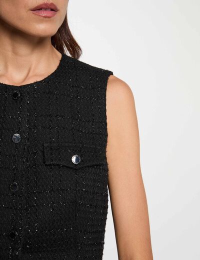 Camisa sin mangas negro mujer