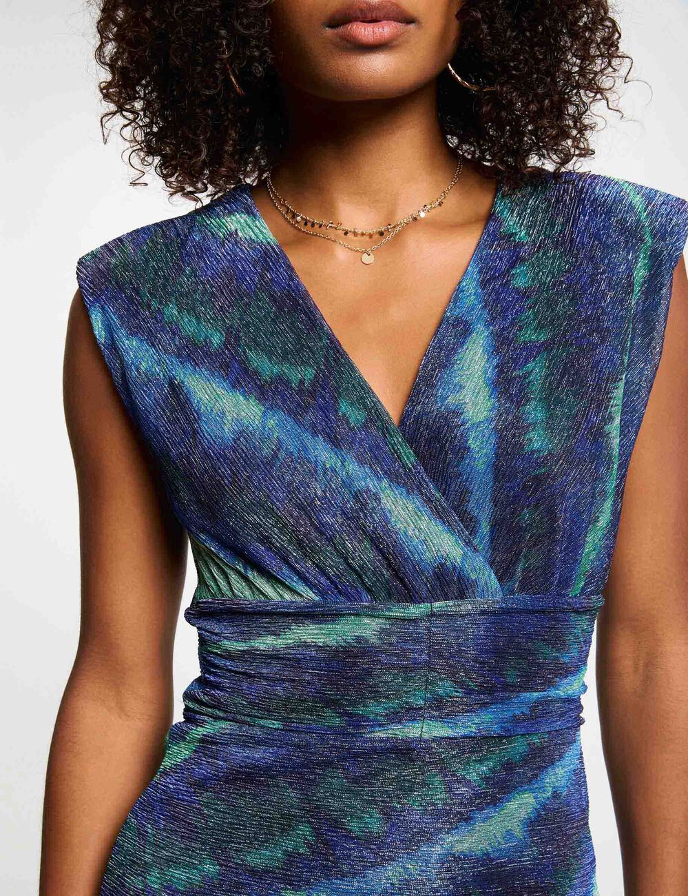 Vestido corto estampado multicolor mujer