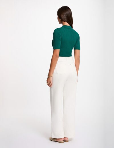 Jersey con cuello vuelto verde mujer