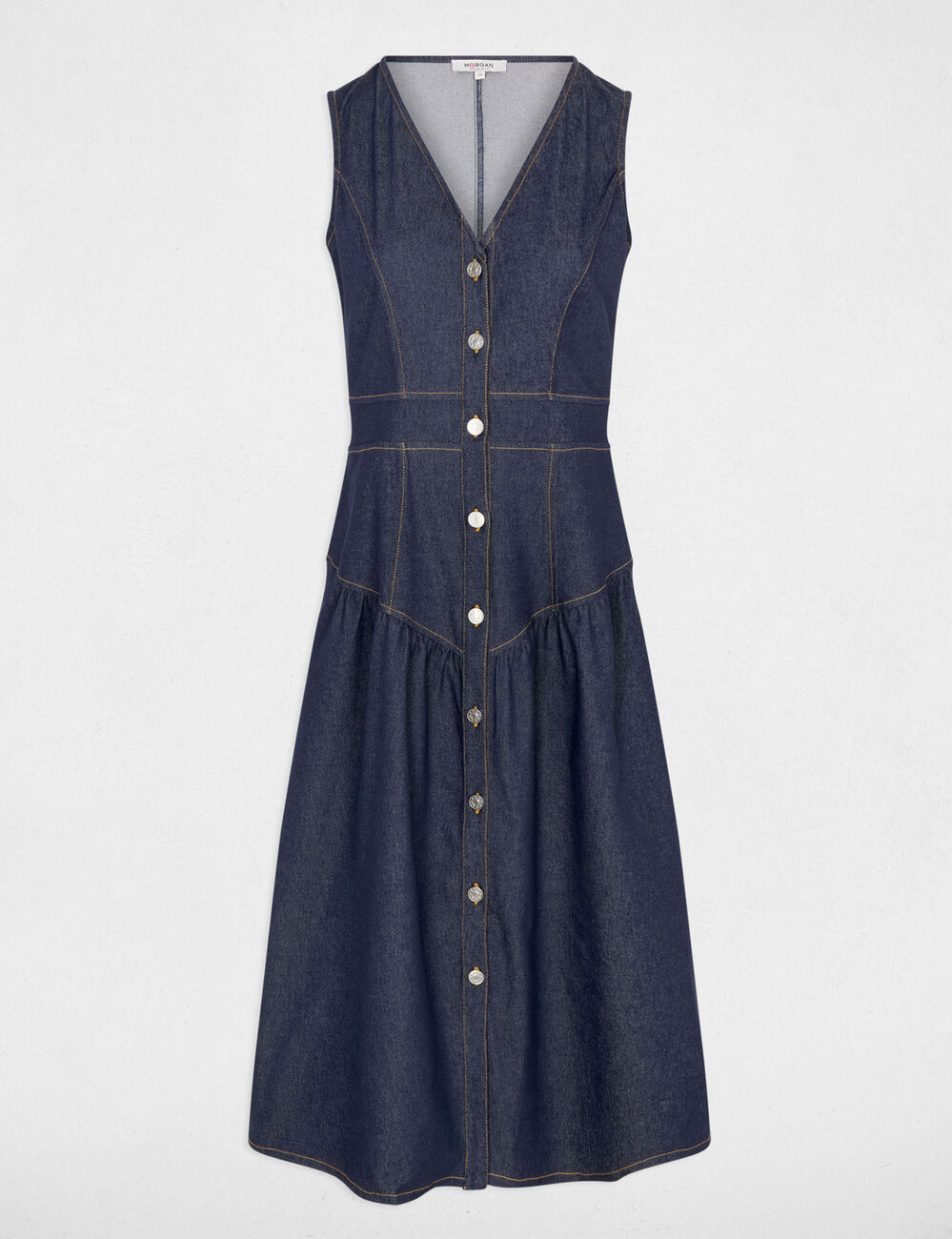 Vestido ajustado efecto vaquero denim crudo mujer