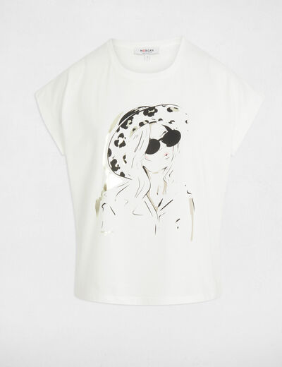 Camiseta con mensaje blanco mujer
