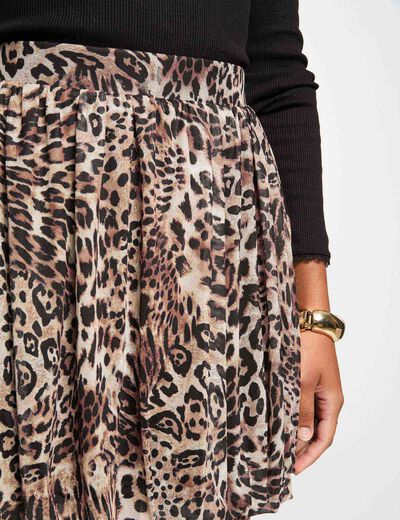 Falda corta estampado multicolor mujer