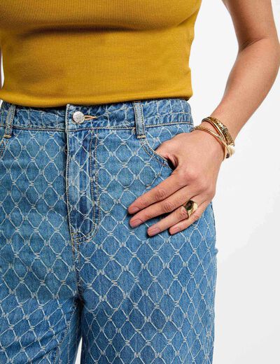 Vaquero pernera ancha denim stone mujer