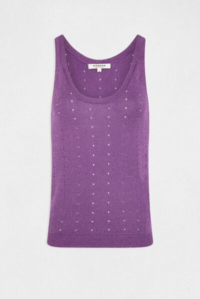 Top punto con tirantes morado oscuro mujer