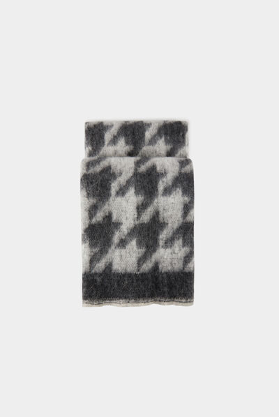 Bufanda estampado pata de gallo gris moyen mujer