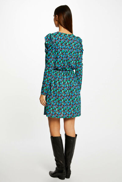 Vestido recto estampado floral multicolor mujer
