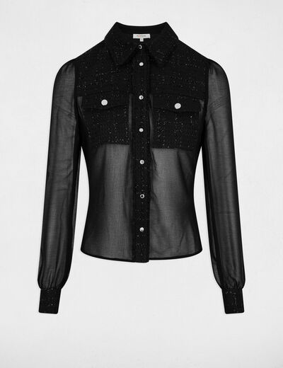 Camisa manga larga negro mujer