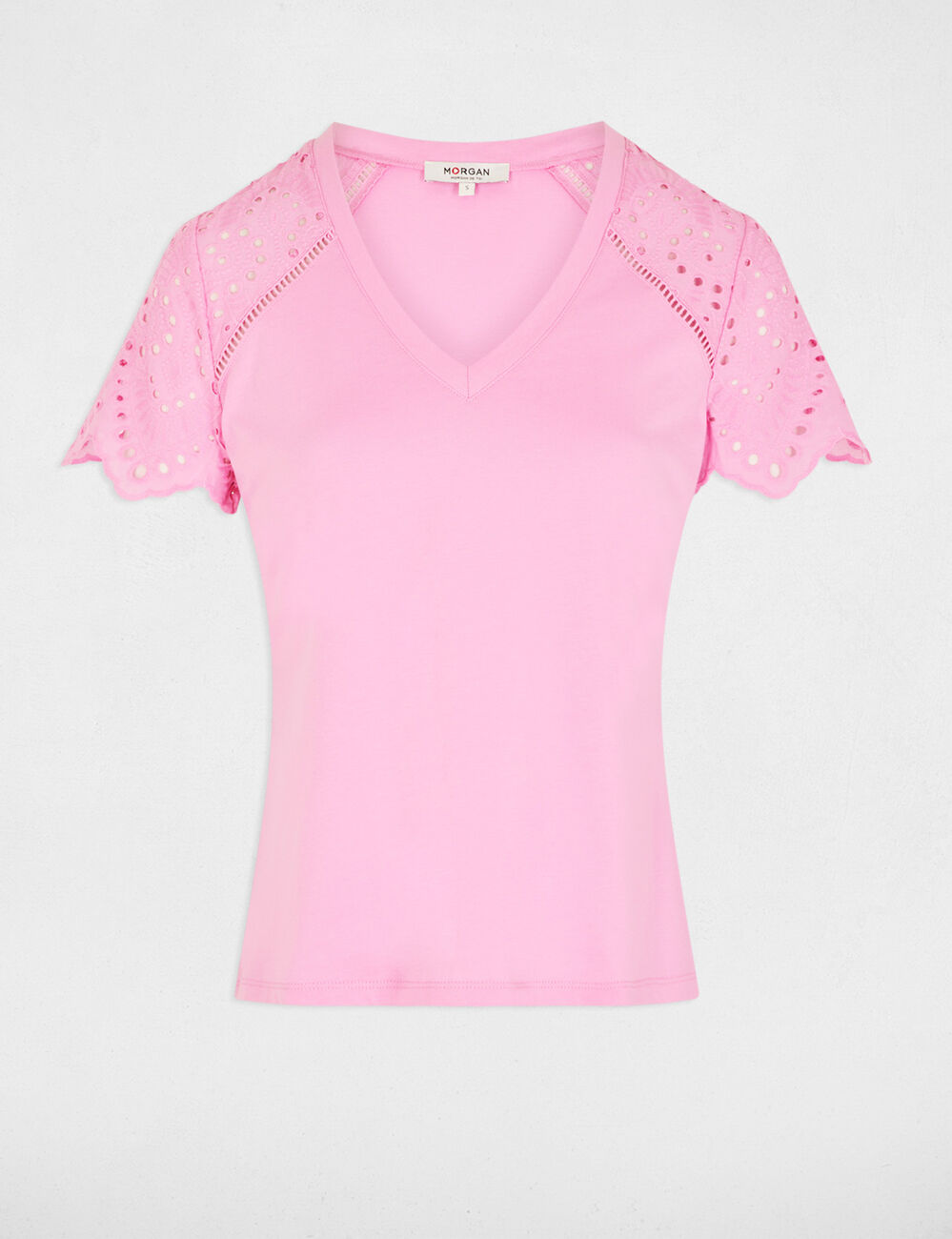 Camiseta manga corta rosa mujer