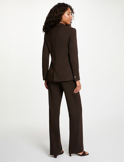 Chaqueta blazer marr&oacute;n oscuro mujer