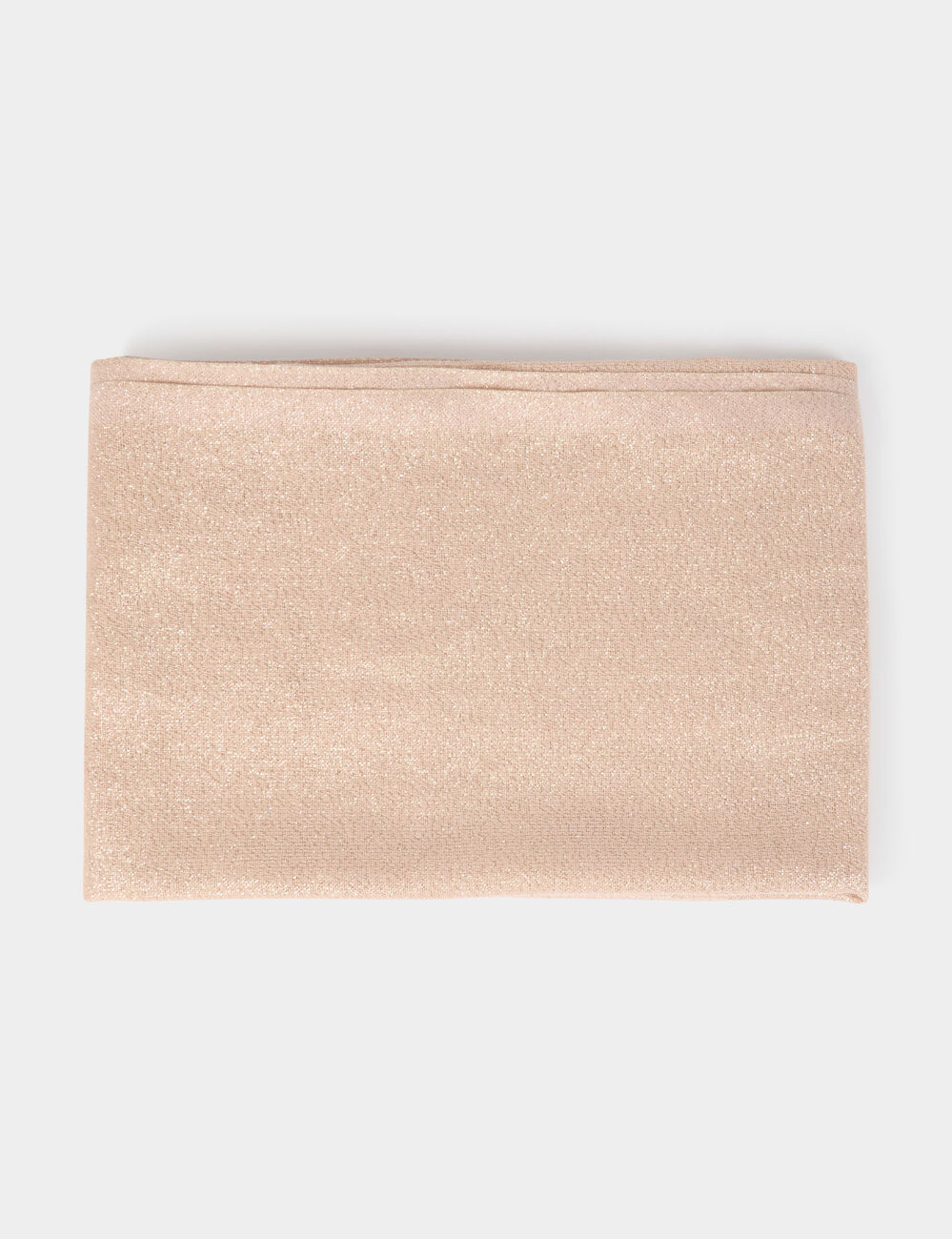 Fular hilos metalizados beige mujer