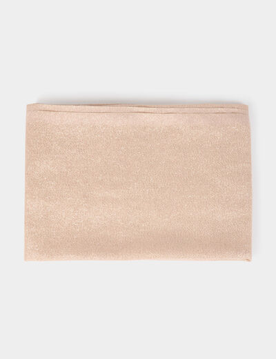Fular hilos metalizados beige mujer