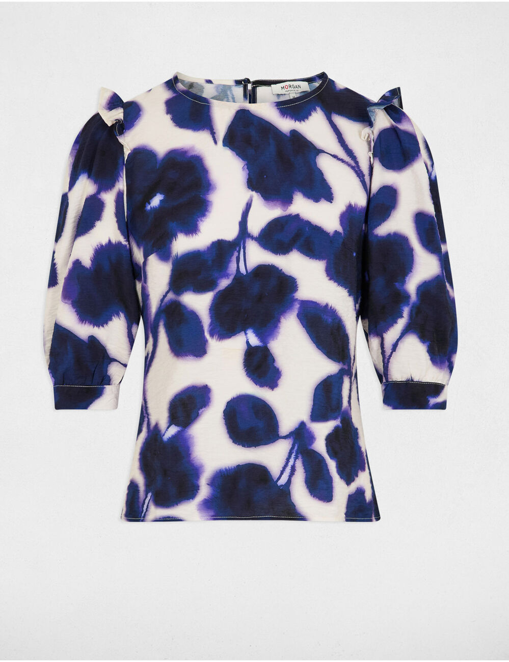 Blusa manga 3/4 estampada multicolor mujer