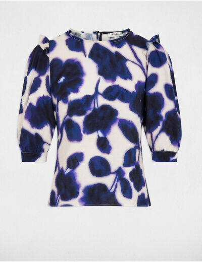 Blusa manga 3/4 estampada multicolor mujer