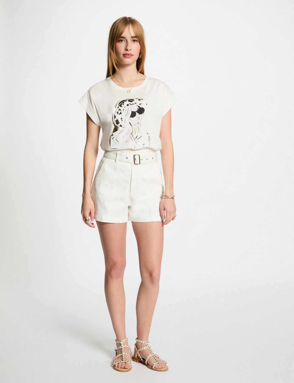 Camiseta con mensaje blanco mujer