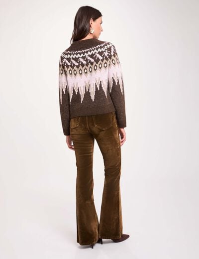 Pantal&oacute;n bootcut de terciopelo color bronce mujer
