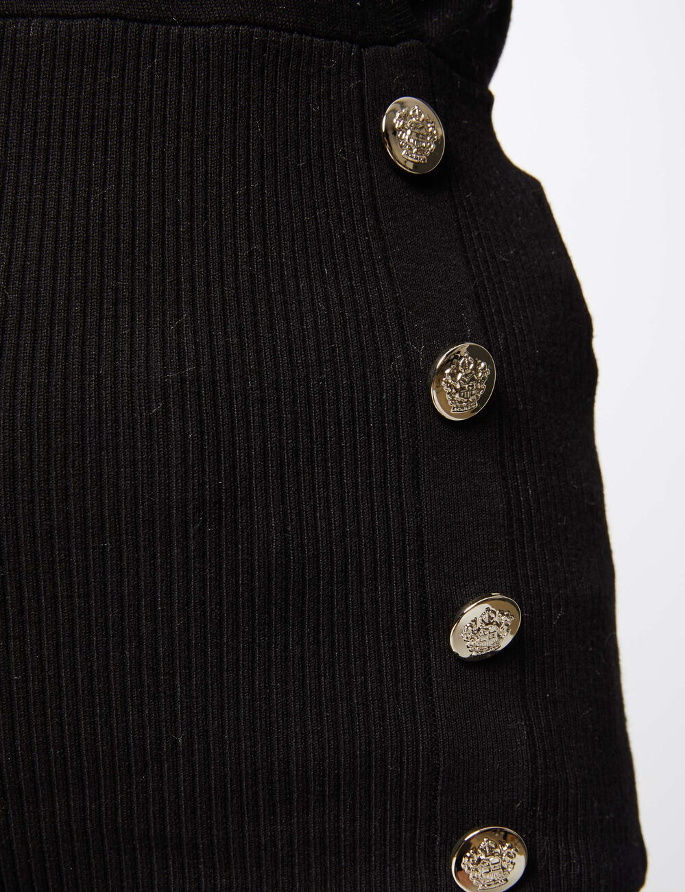 Jersey manga larga cuello efecto cruzado negro mujer